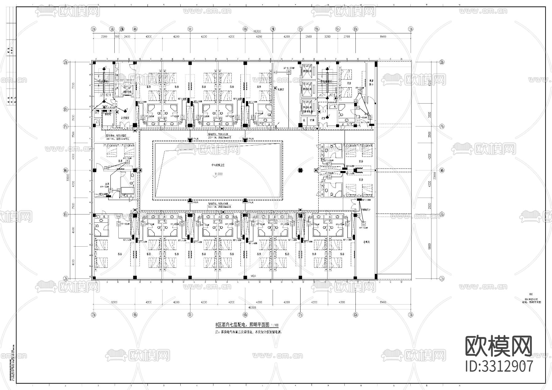 高层办公楼电气图下载（渲染图7）