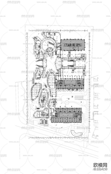 商業(yè)裙房 地下室CAD施工圖下載(渲染圖8)