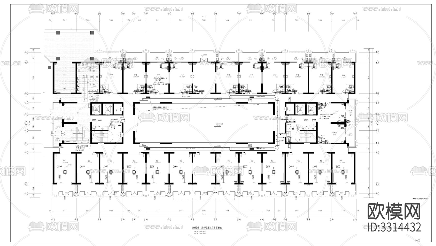 办公楼暖通图CAD施工图下载（渲染图6）