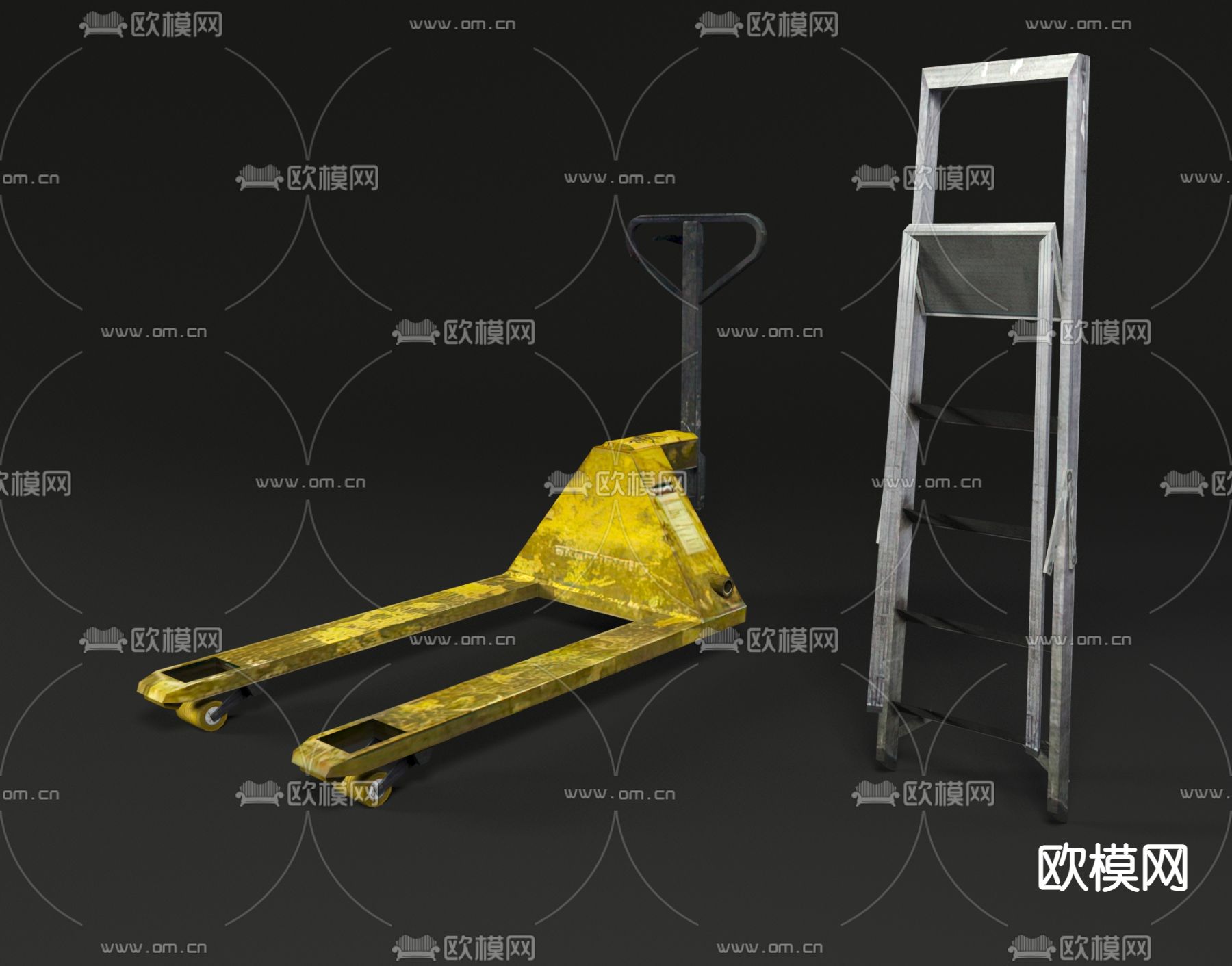 板车 工业梯子 折叠梯3d模型下载