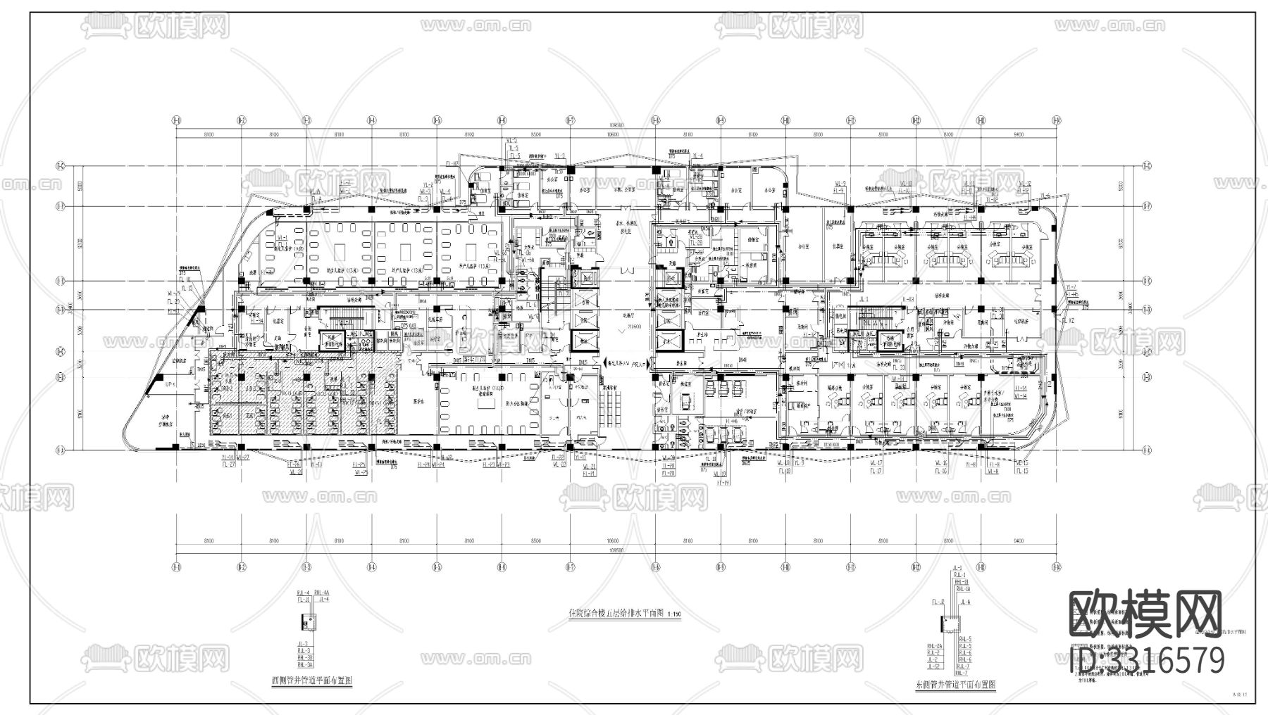 住院楼给排水cad施工图