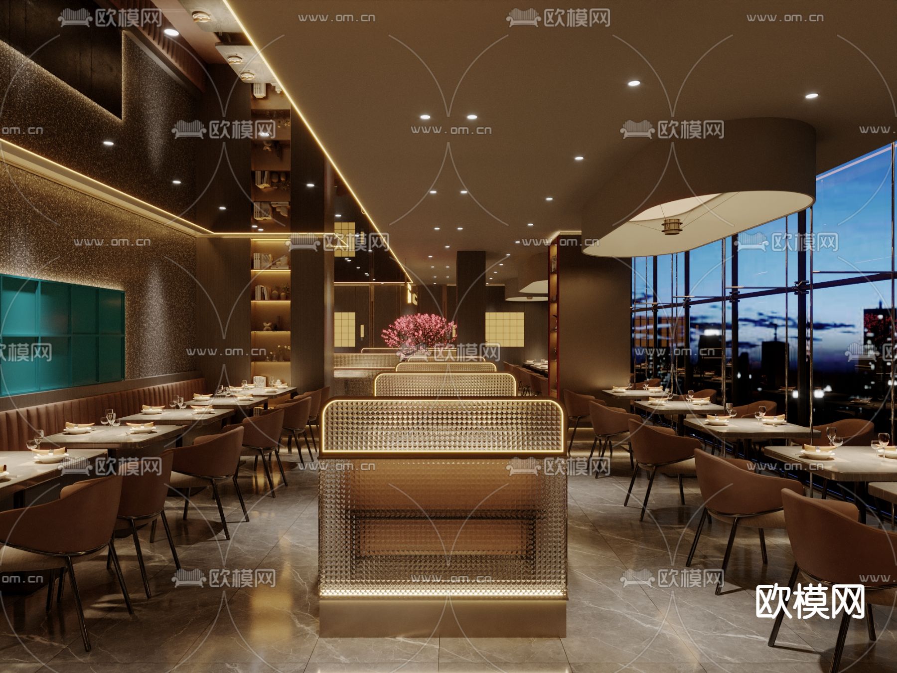 中餐厅 自助餐厅3d模型下载（渲染图3）