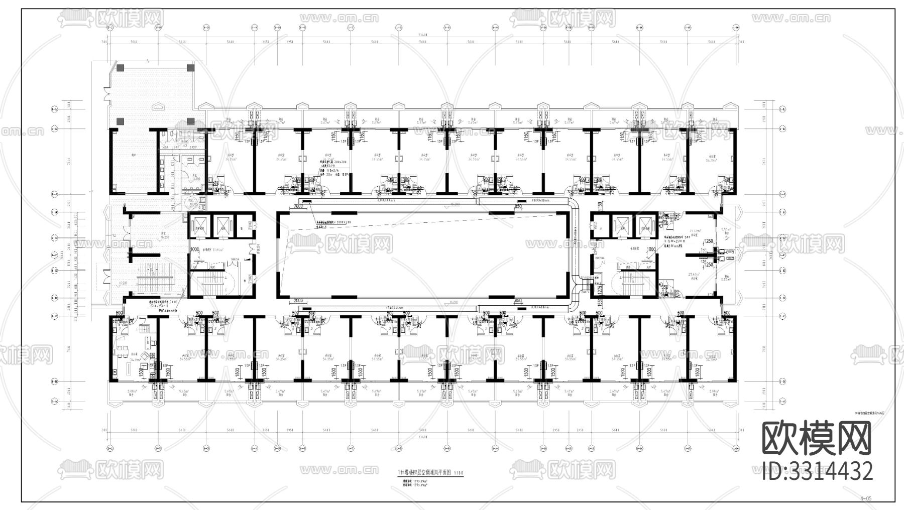 办公楼暖通图CAD施工图下载（渲染图8）