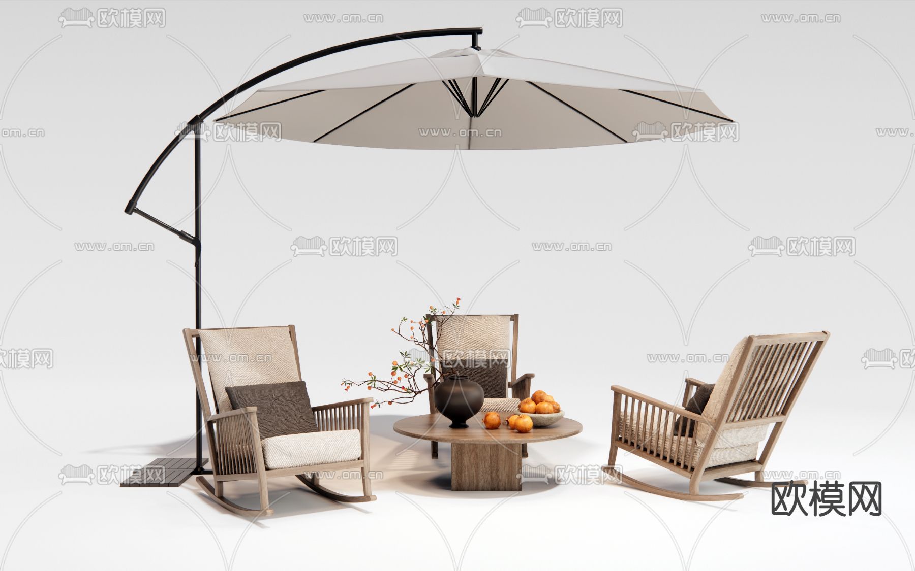 户外桌椅 庭院桌椅3d模型下载