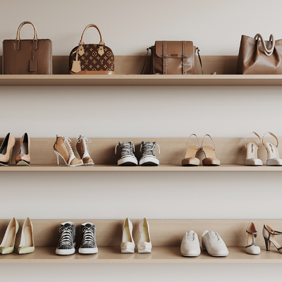  运动鞋 高跟鞋 手提包su模型 