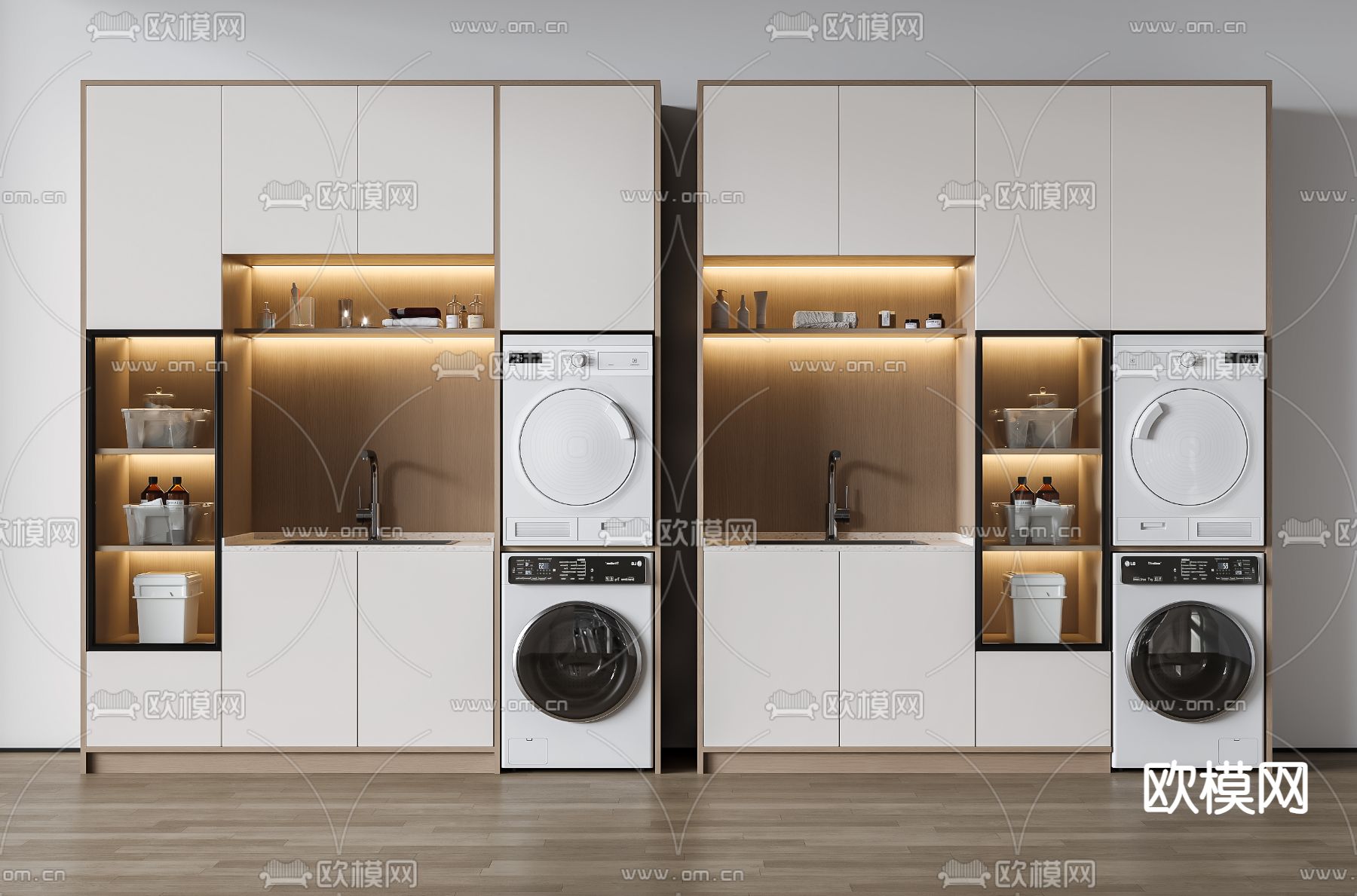 现代阳台柜 洗衣机柜3d模型下载