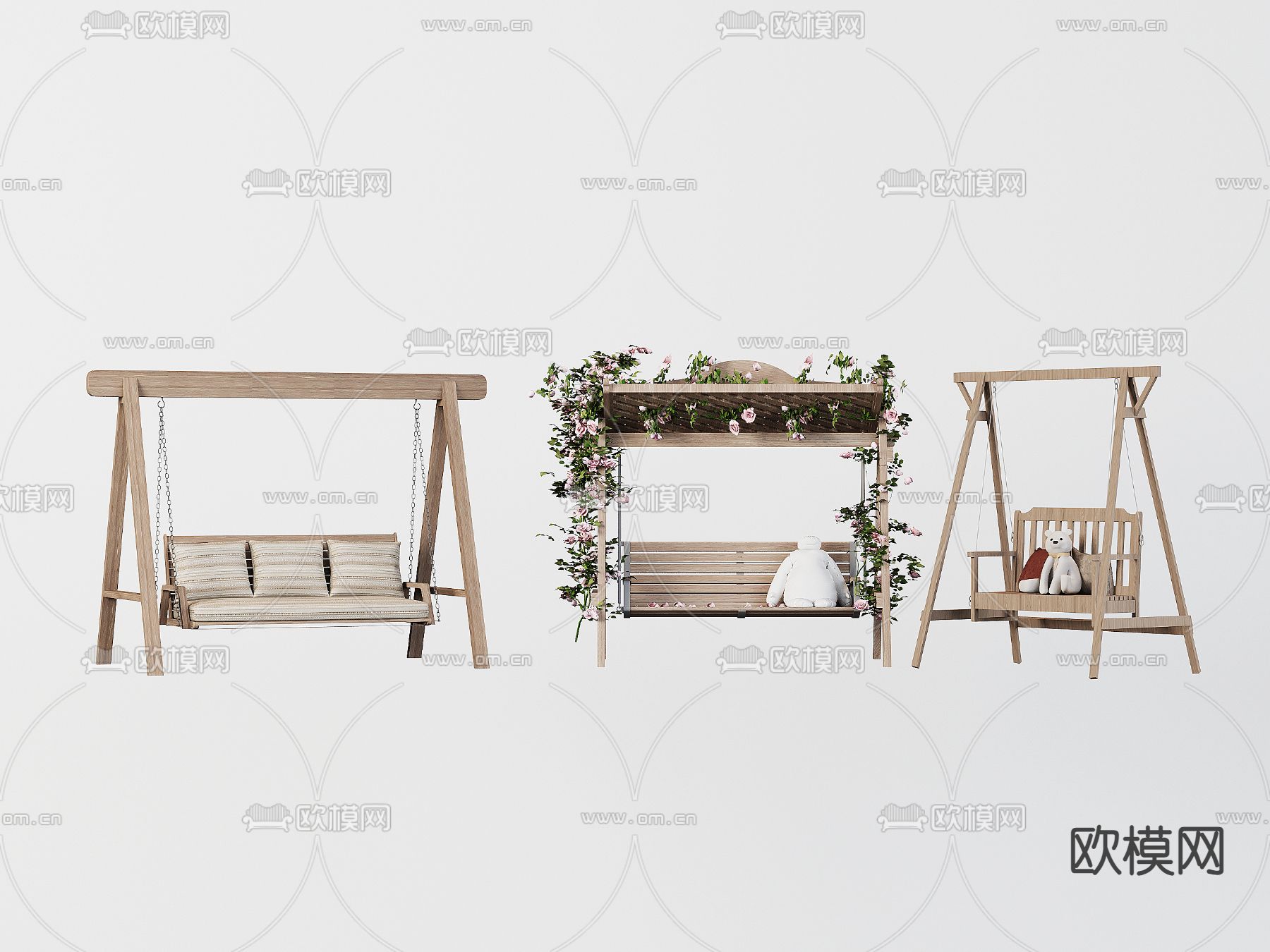 秋千椅 吊椅su模型下载（渲染图2）