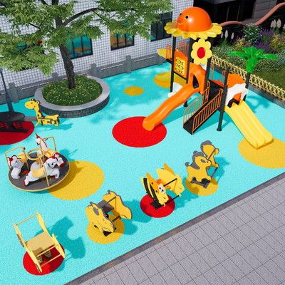  社区游乐场su模型 