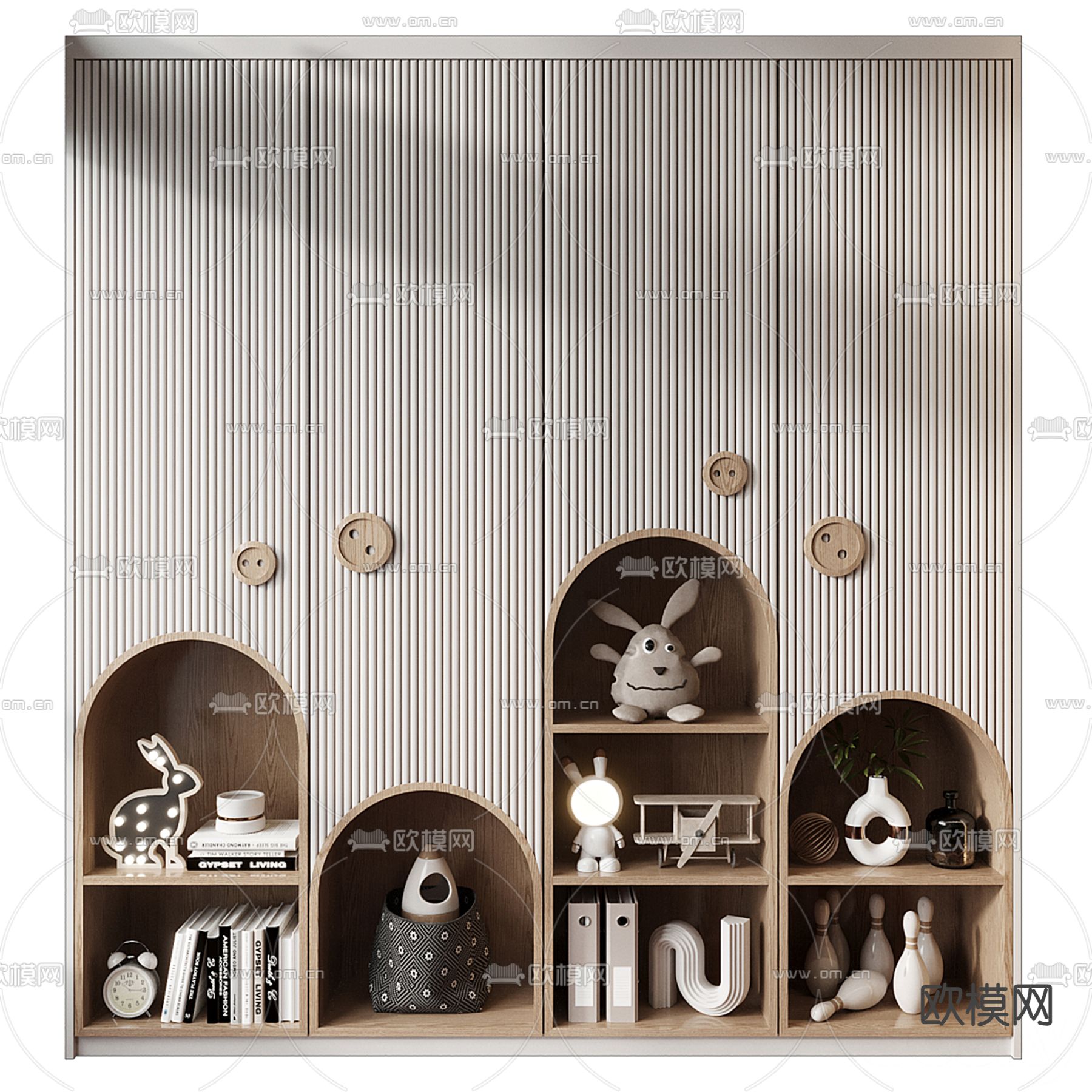 Furniture儿童衣柜3d模型下载（渲染图1）
