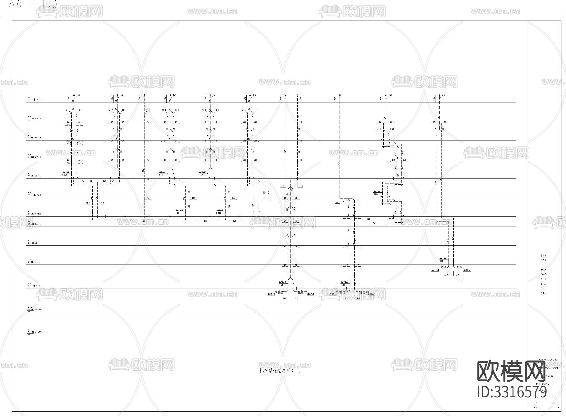 住院楼给排水cad施工图