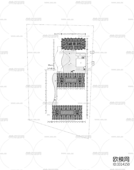 商業(yè)裙房 地下室CAD施工圖下載(渲染圖2)