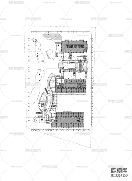 商業(yè)裙房 地下室CAD施工圖下載(渲染圖5)
