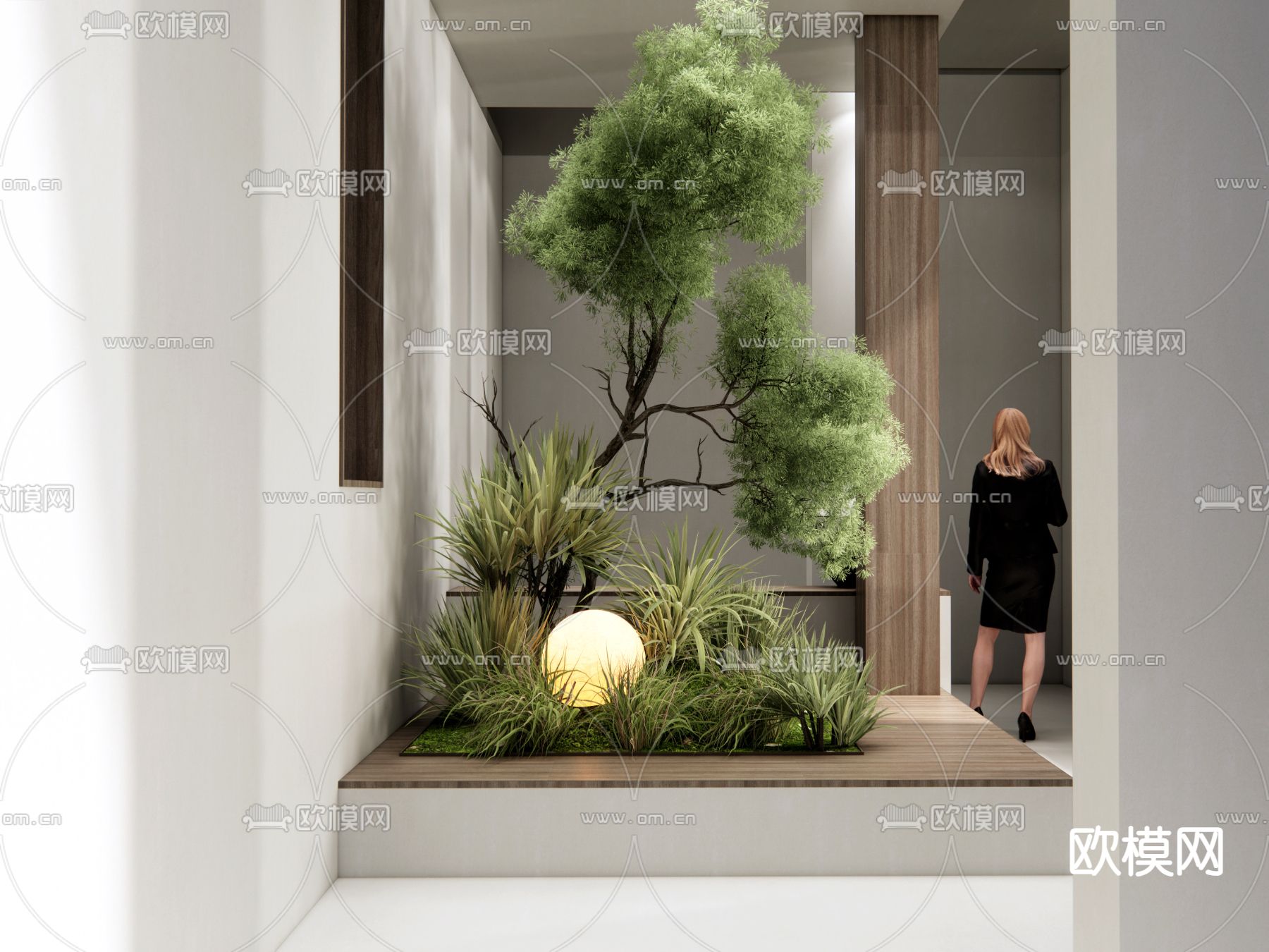 玄关植物 植物堆3d模型下载