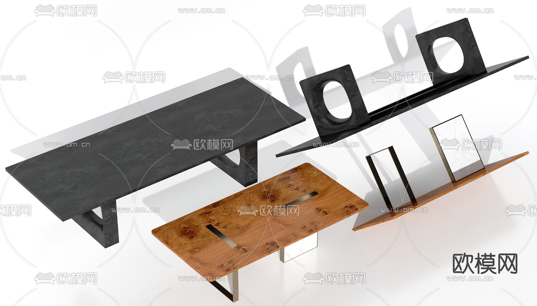 条形茶几3d模型下载