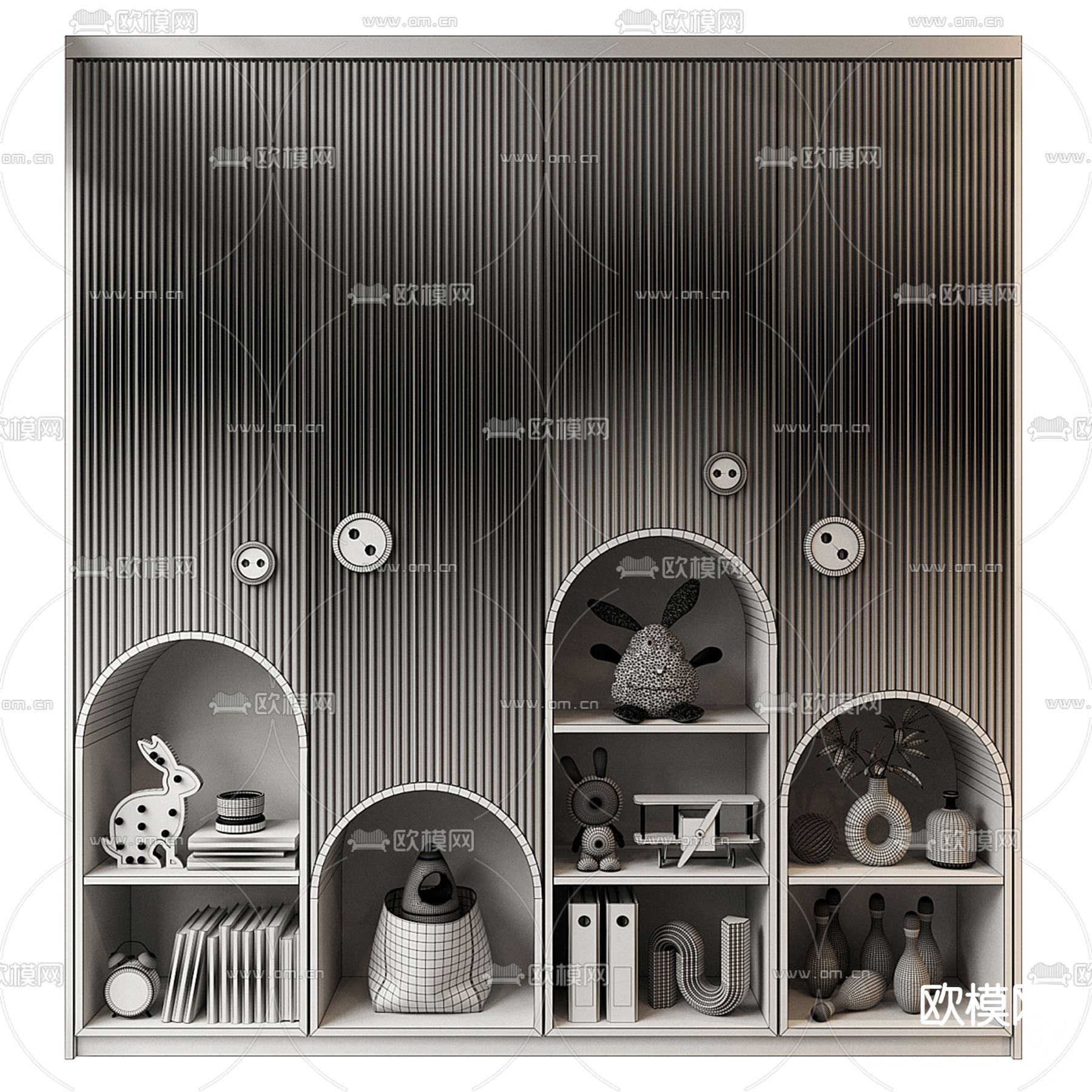 Furniture儿童衣柜3d模型下载（渲染图2）