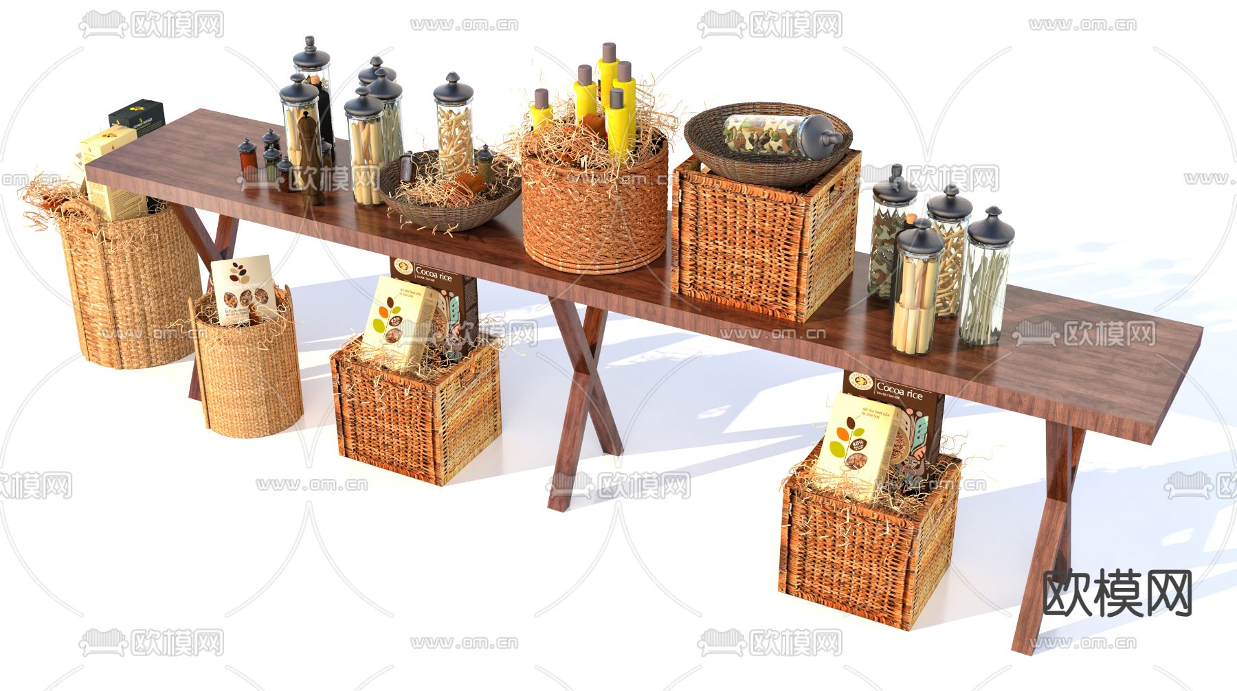 物品展示桌 售货桌 工作台3d模型下载