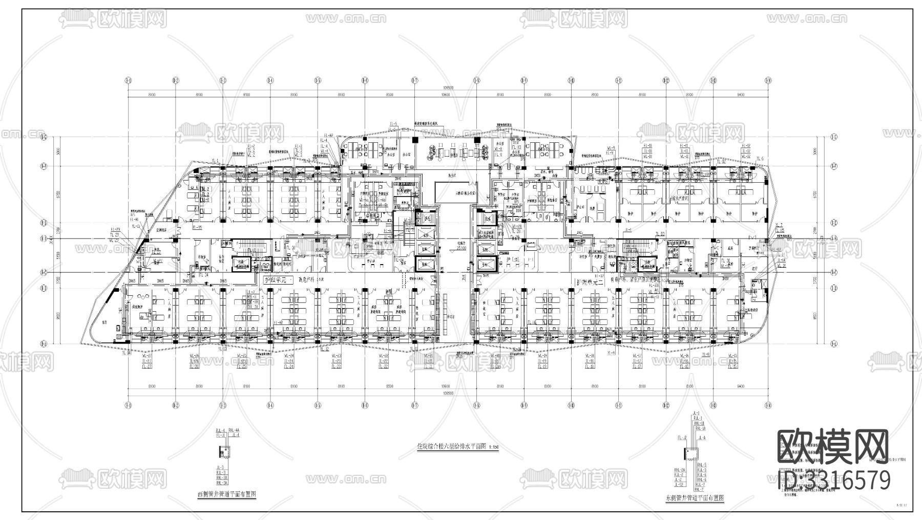 住院楼给排水cad施工图