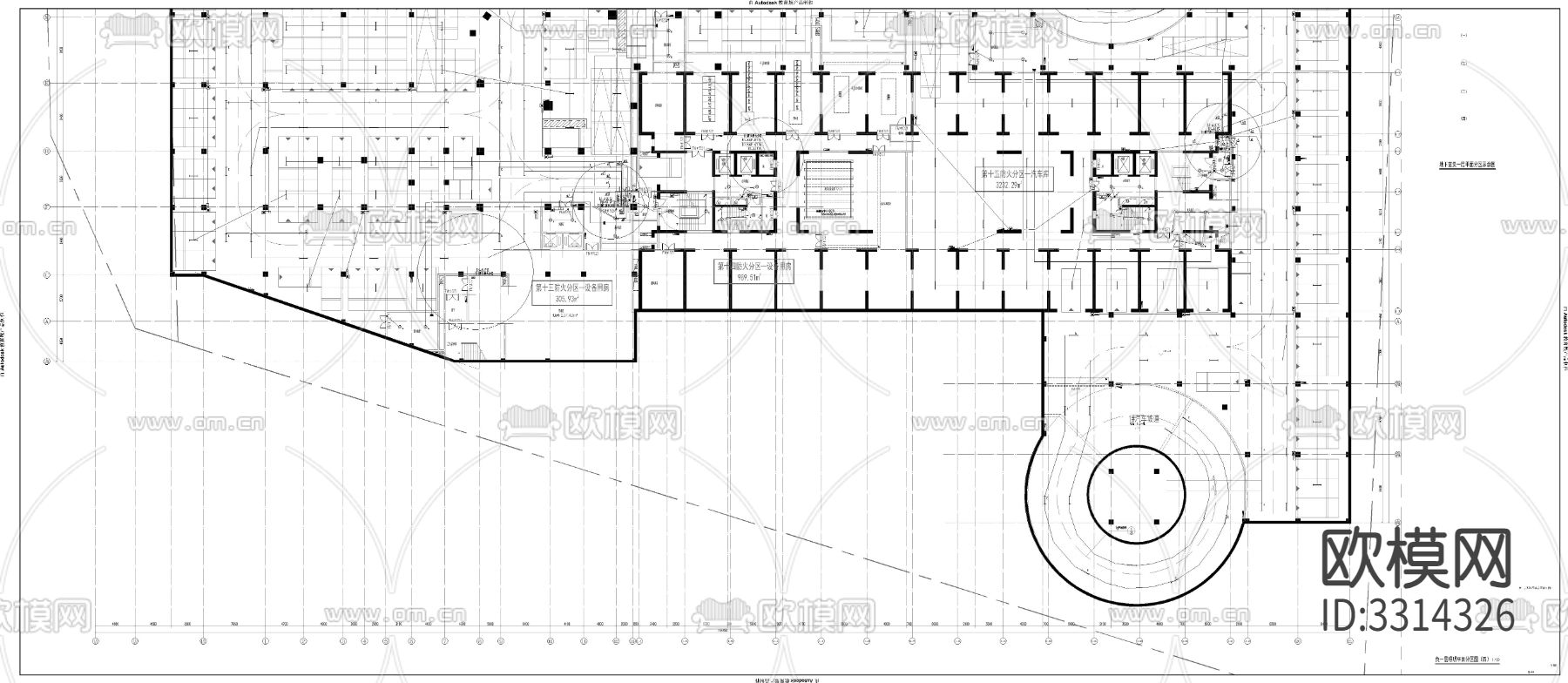 地下室电气CAD施工图下载（渲染图1）