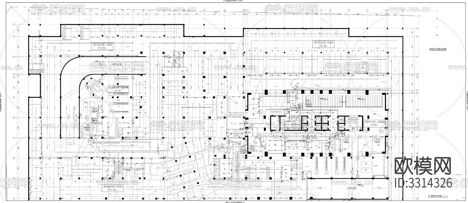 地下室电气CAD施工图下载（渲染图2）