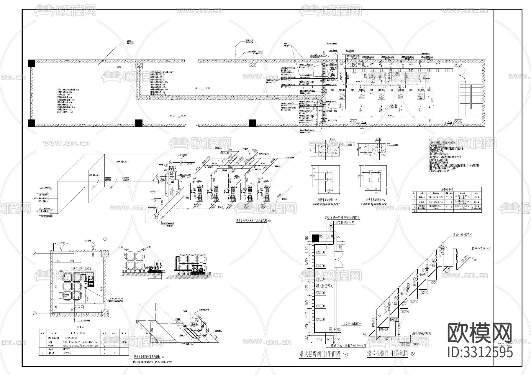 消防水池及泵房节点大样图下载