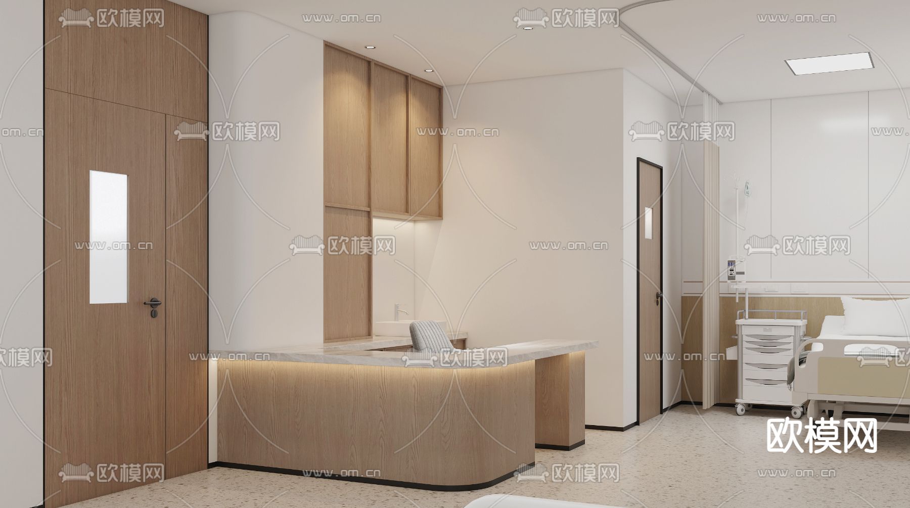 日式医院候诊区3d模型下载（渲染图4）