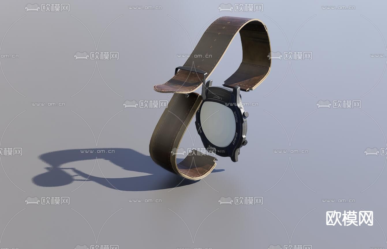 1950年W-94H照明手表3d模型下载（渲染图3）