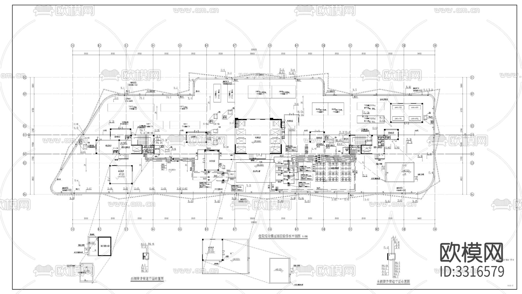 住院楼给排水cad施工图