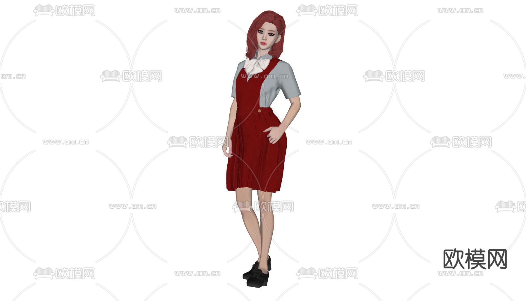 气质美女 模特女人3d模型下载（渲染图2）