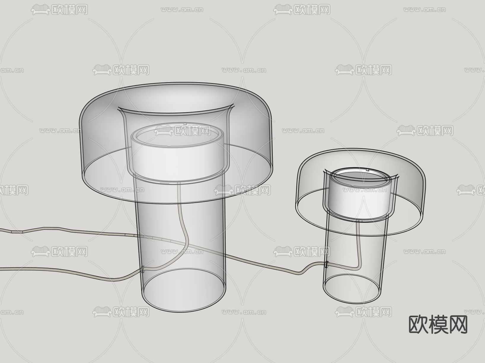 玻璃台灯su模型下载（渲染图3）