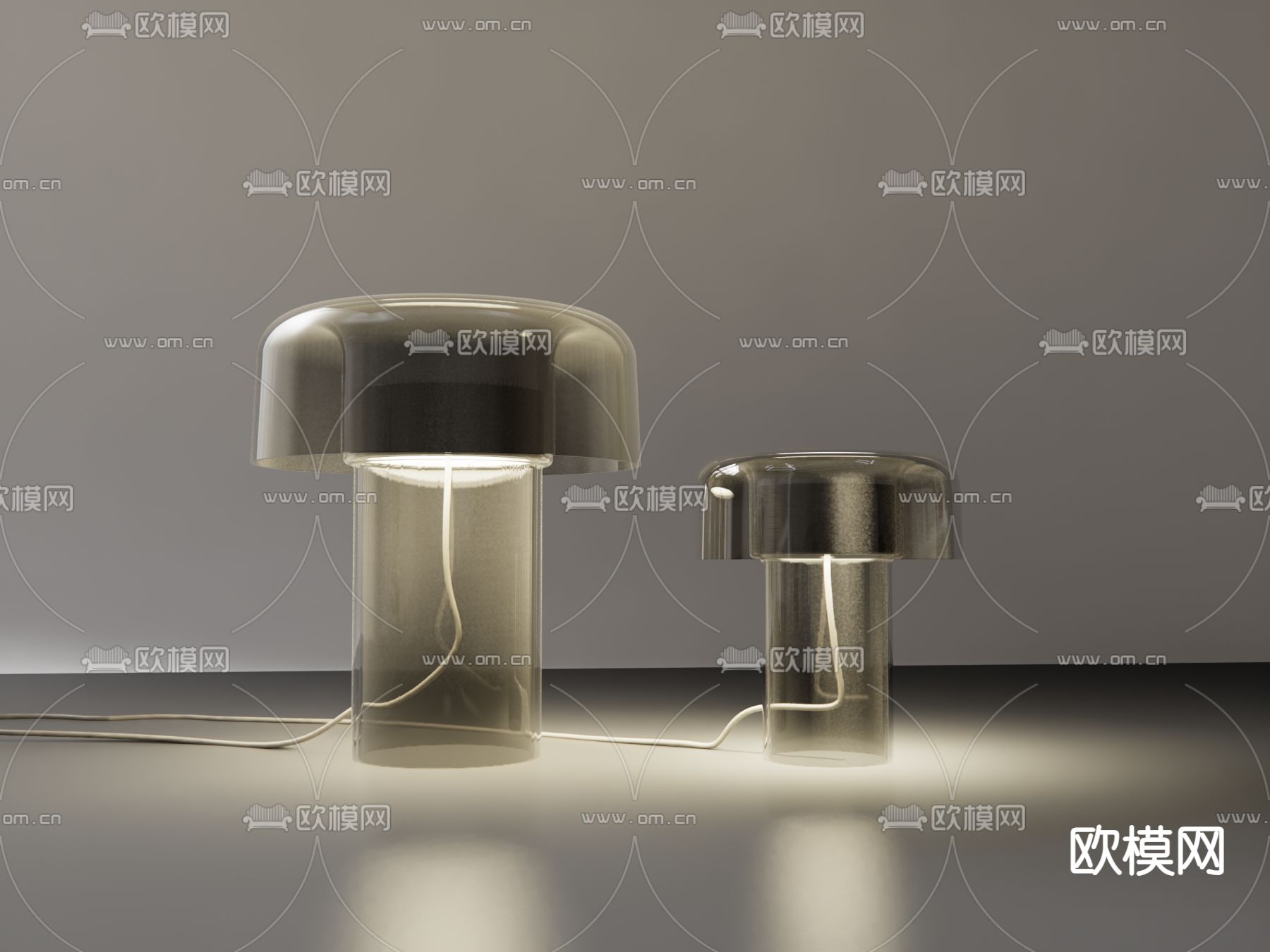 玻璃台灯su模型下载（渲染图2）