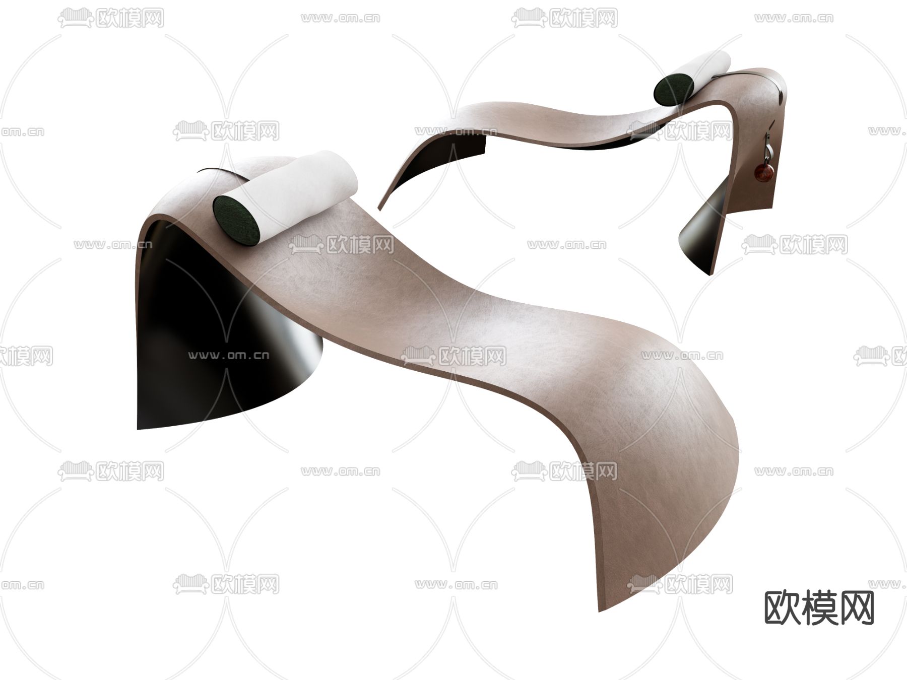 现代躺椅 太阳椅 泳池椅su模型下载（渲染图1）