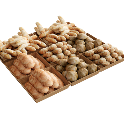  面包 法棍 碱水面包 当奥 可颂 牛角包su模型 