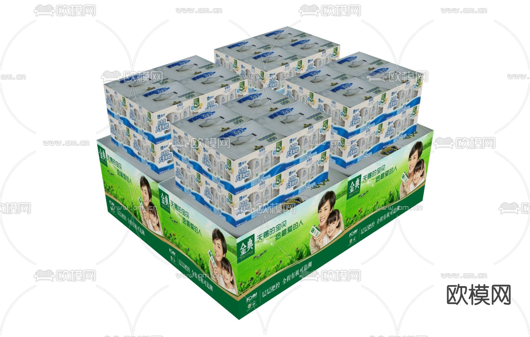 饮料 牛奶盒子 牛奶包装su模型下载（渲染图1）