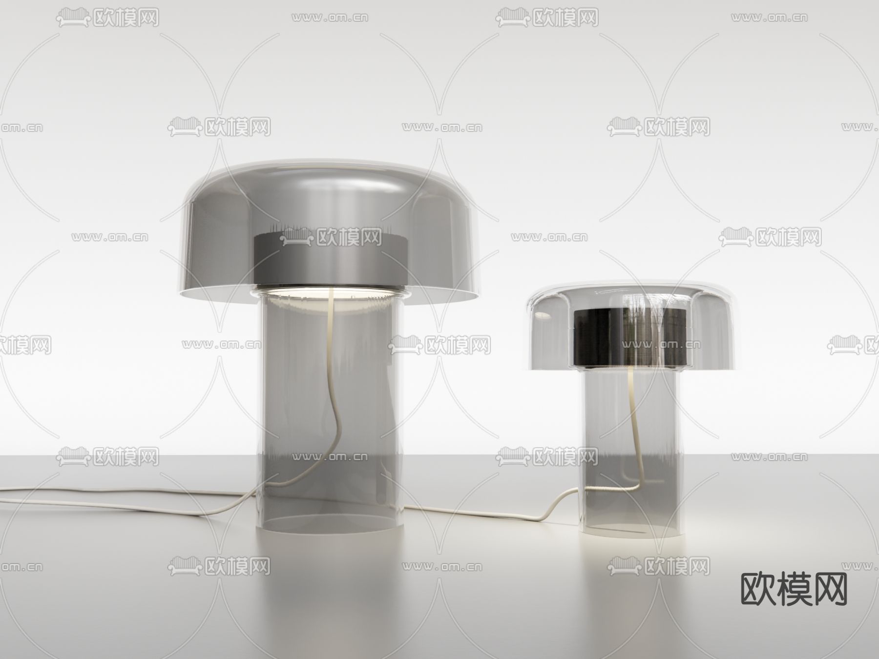 玻璃台灯su模型下载（渲染图1）