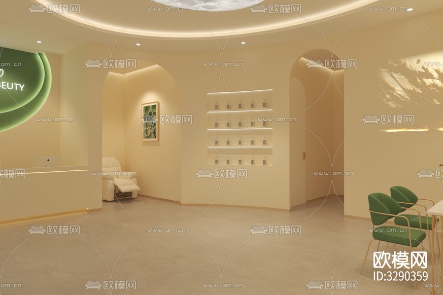 侘寂美容店装修效果图下载(渲染图4)