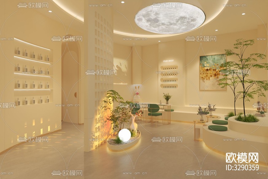 侘寂美容店装修效果图下载(渲染图2)