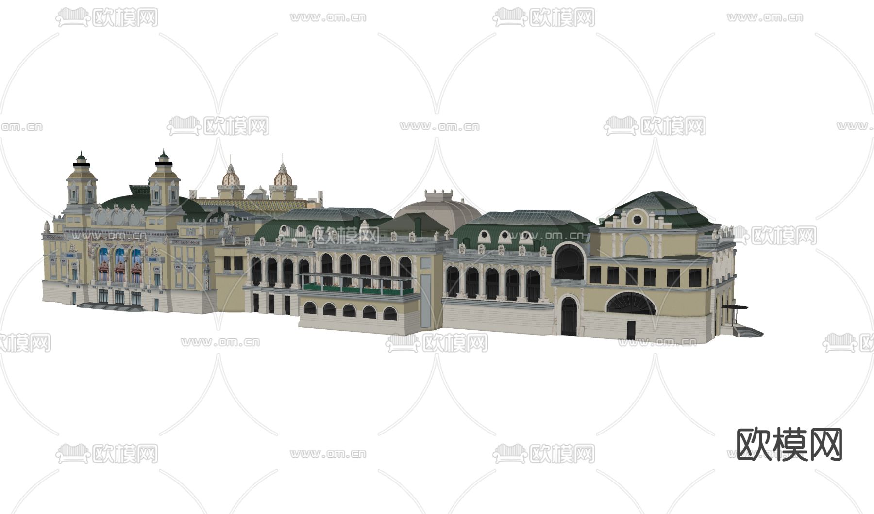 欧式建筑构件 蒙特卡洛赌场3d模型下载（渲染图2）