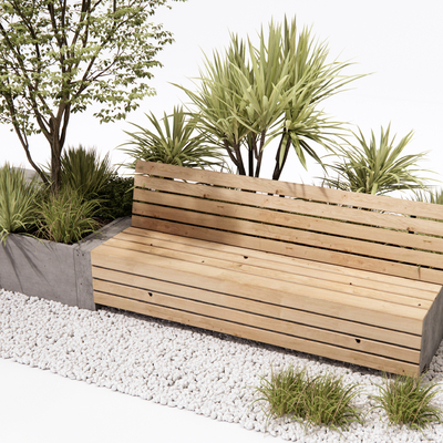  户外椅 长凳 景观座椅su模型 