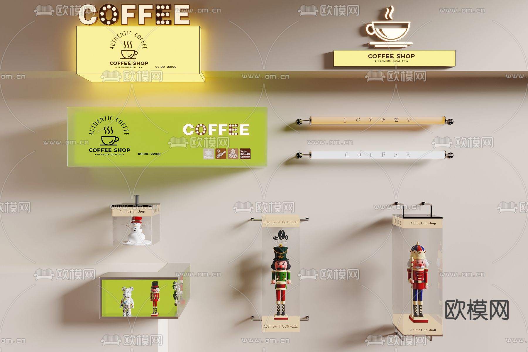 亚克力灯箱 户外招牌灯箱3d模型下载