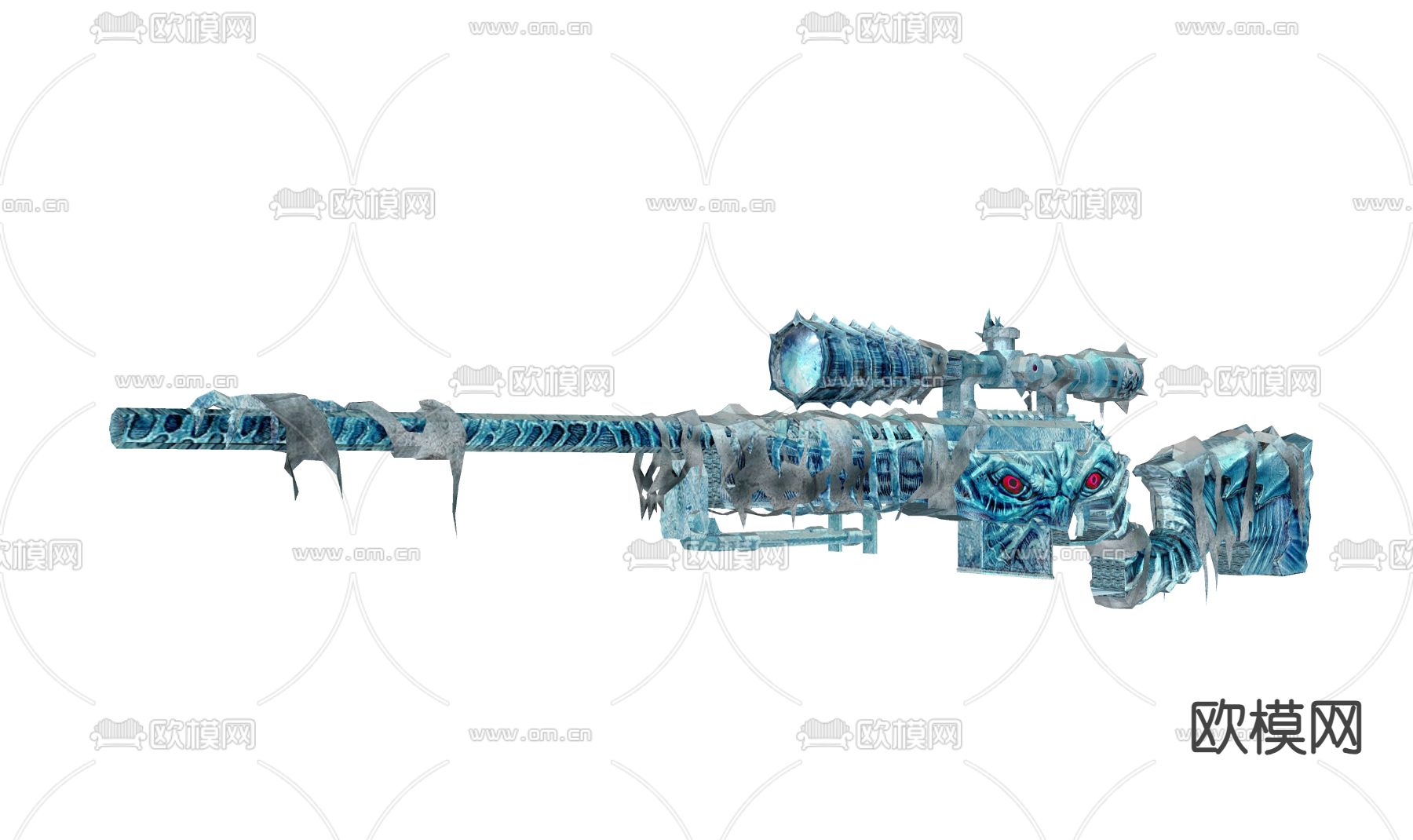 科技感武器 步枪枪械 游戏武器 游戏装备su模型下载（渲染图1）