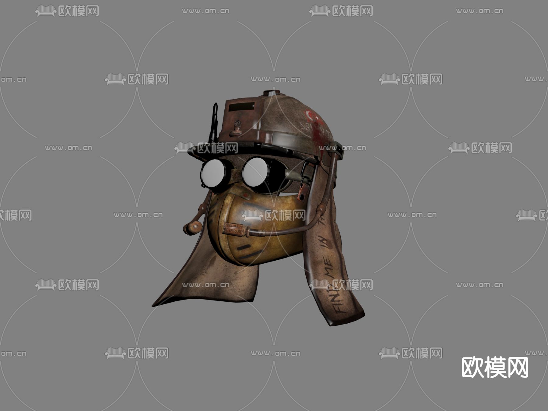 荒地头盔3d模型下载（渲染图1）