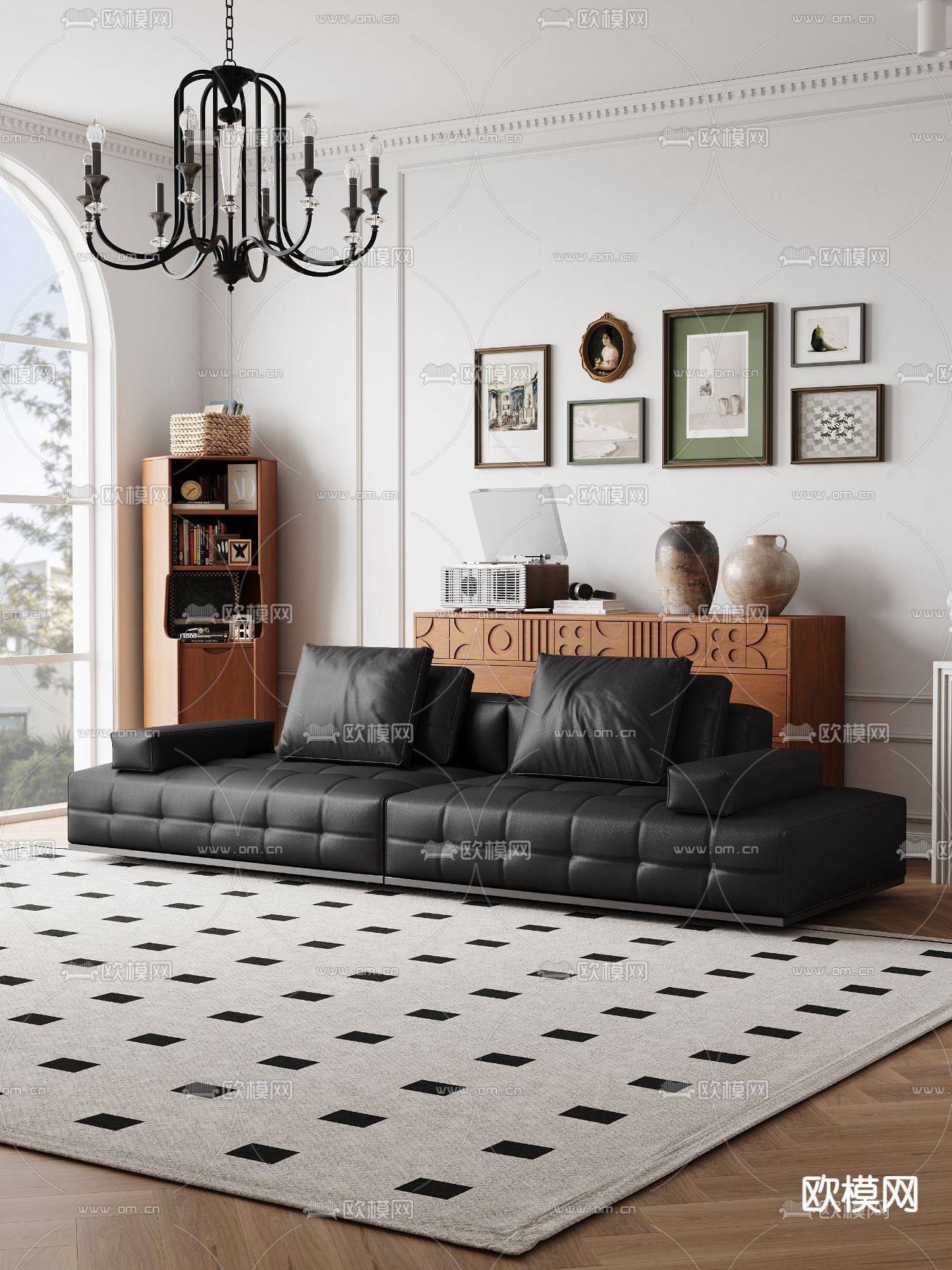 皮革沙发 双人沙发3d模型下载（渲染图2）