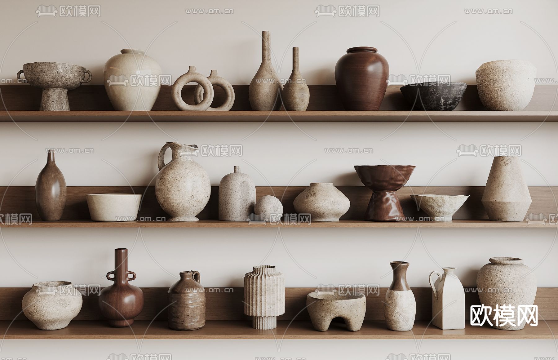 侘寂陶罐3d模型下载