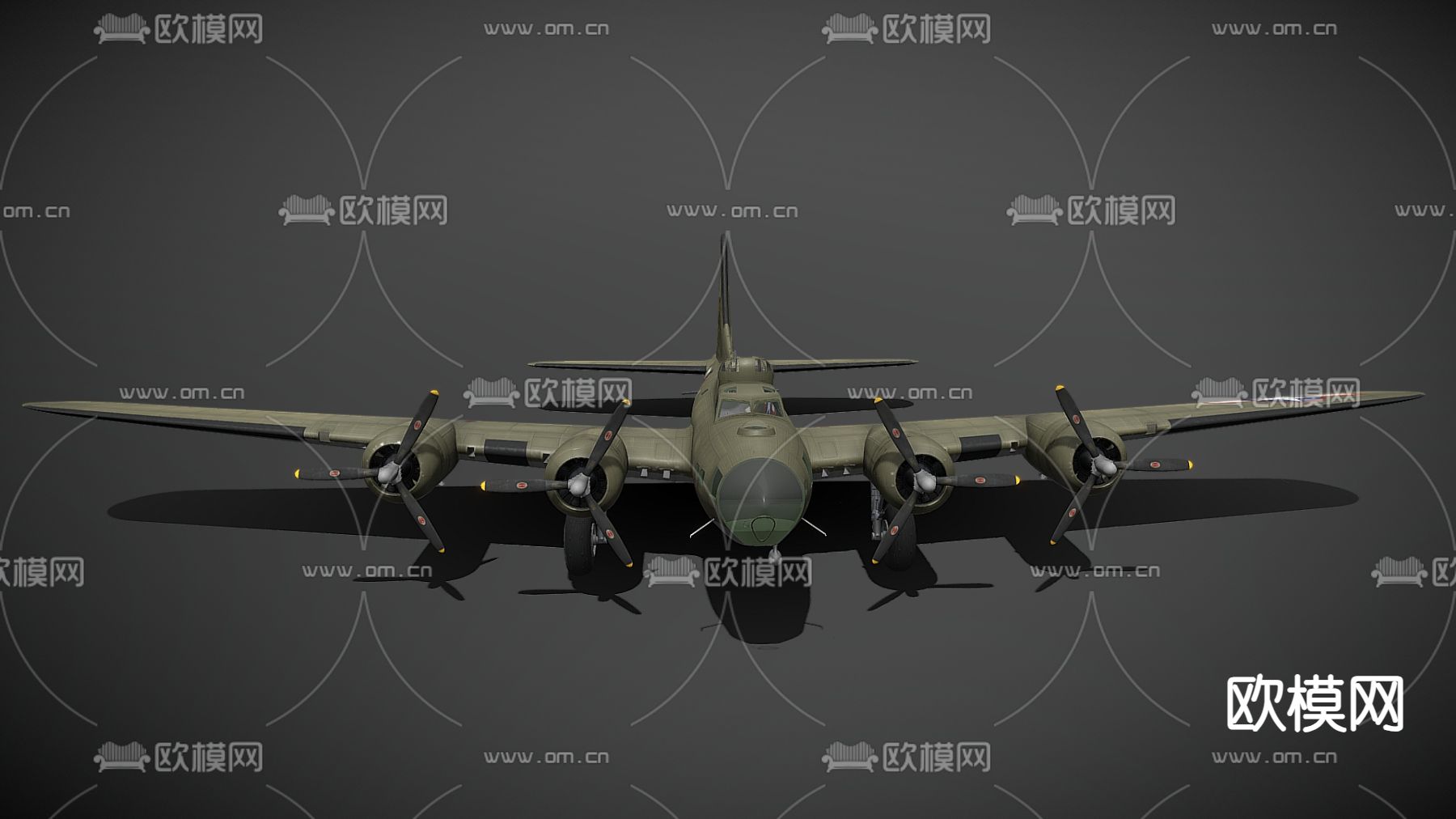 二战轰炸机 运输机 战斗机 螺旋桨飞机su模型下载（渲染图2）