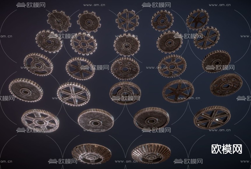 做旧五金件 复古金属零件 工业零部件su模型下载(渲染图1)
