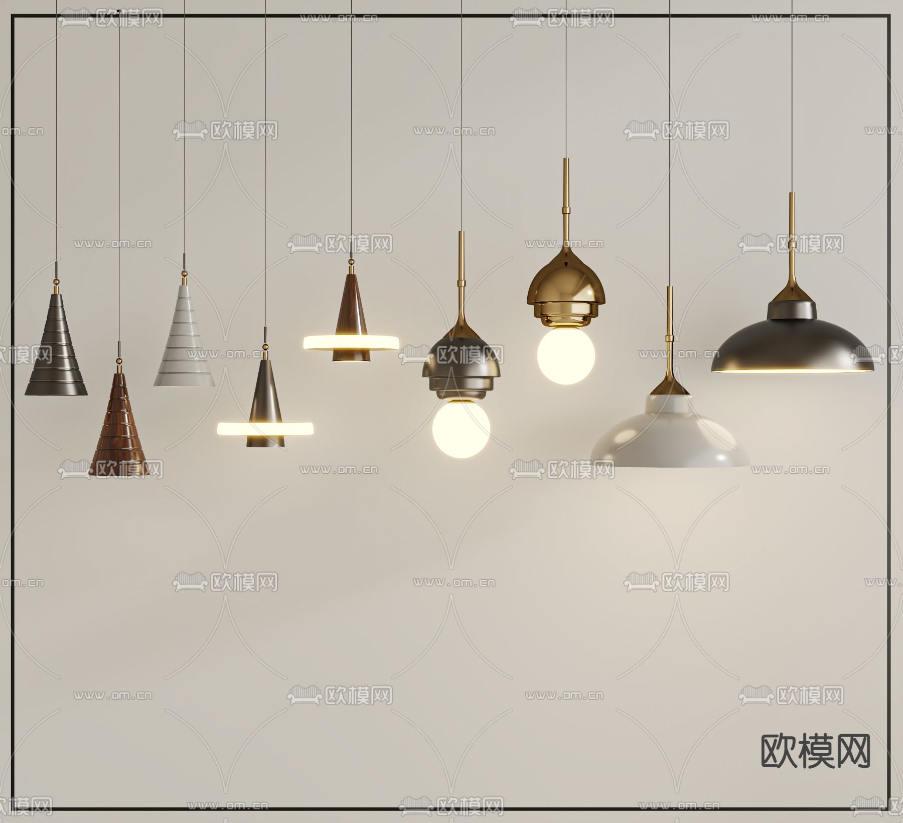 床头小吊灯3d模型下载