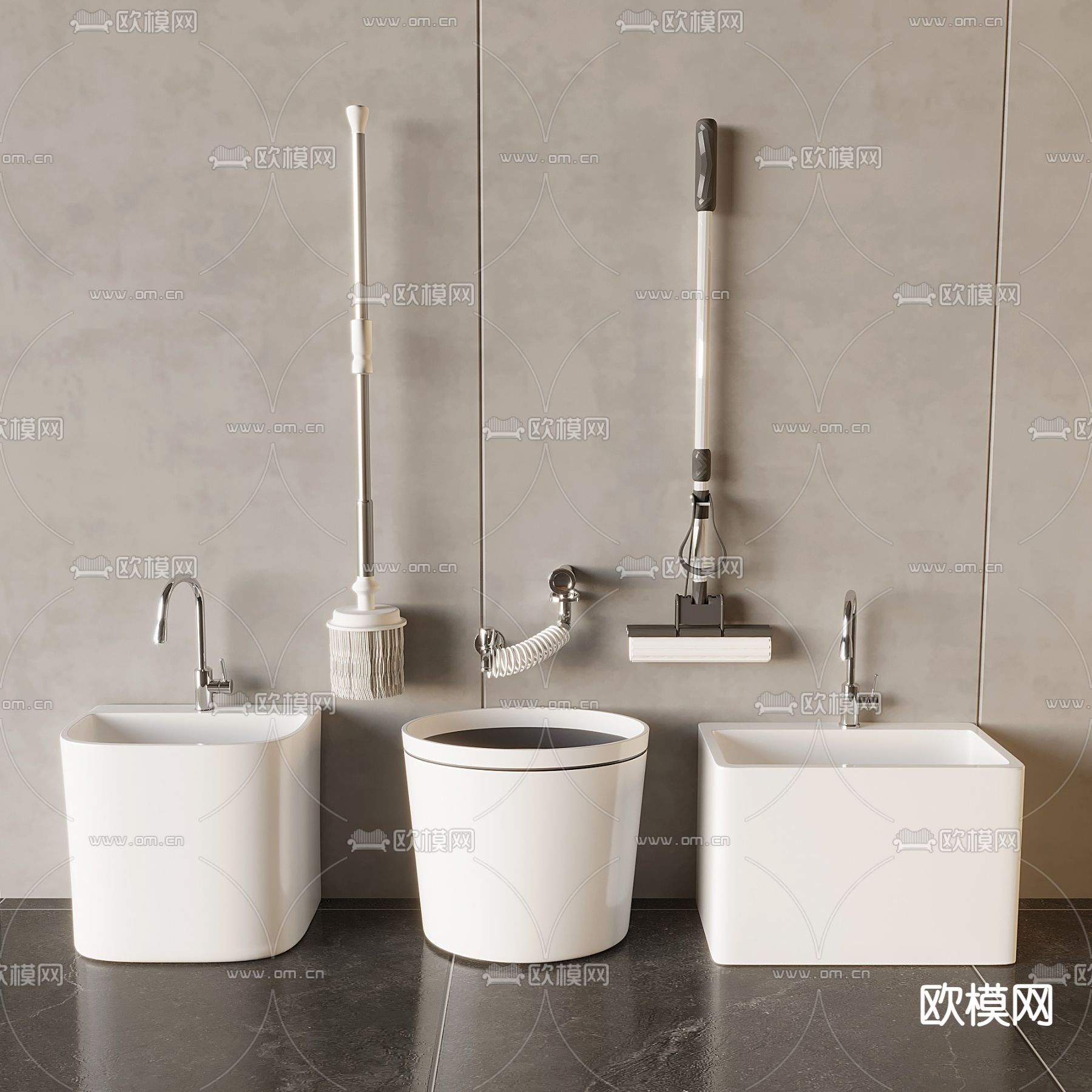 拖把池 墩布池 拖布池3d模型下载