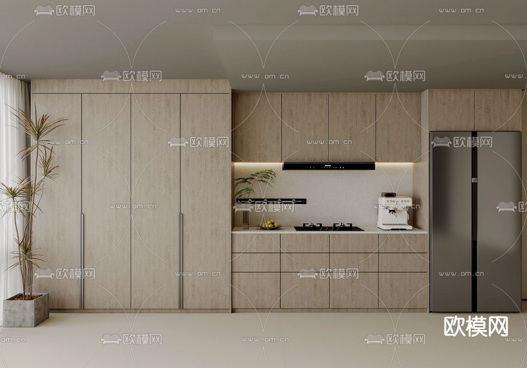 侘寂橱柜 餐边柜3d模型下载