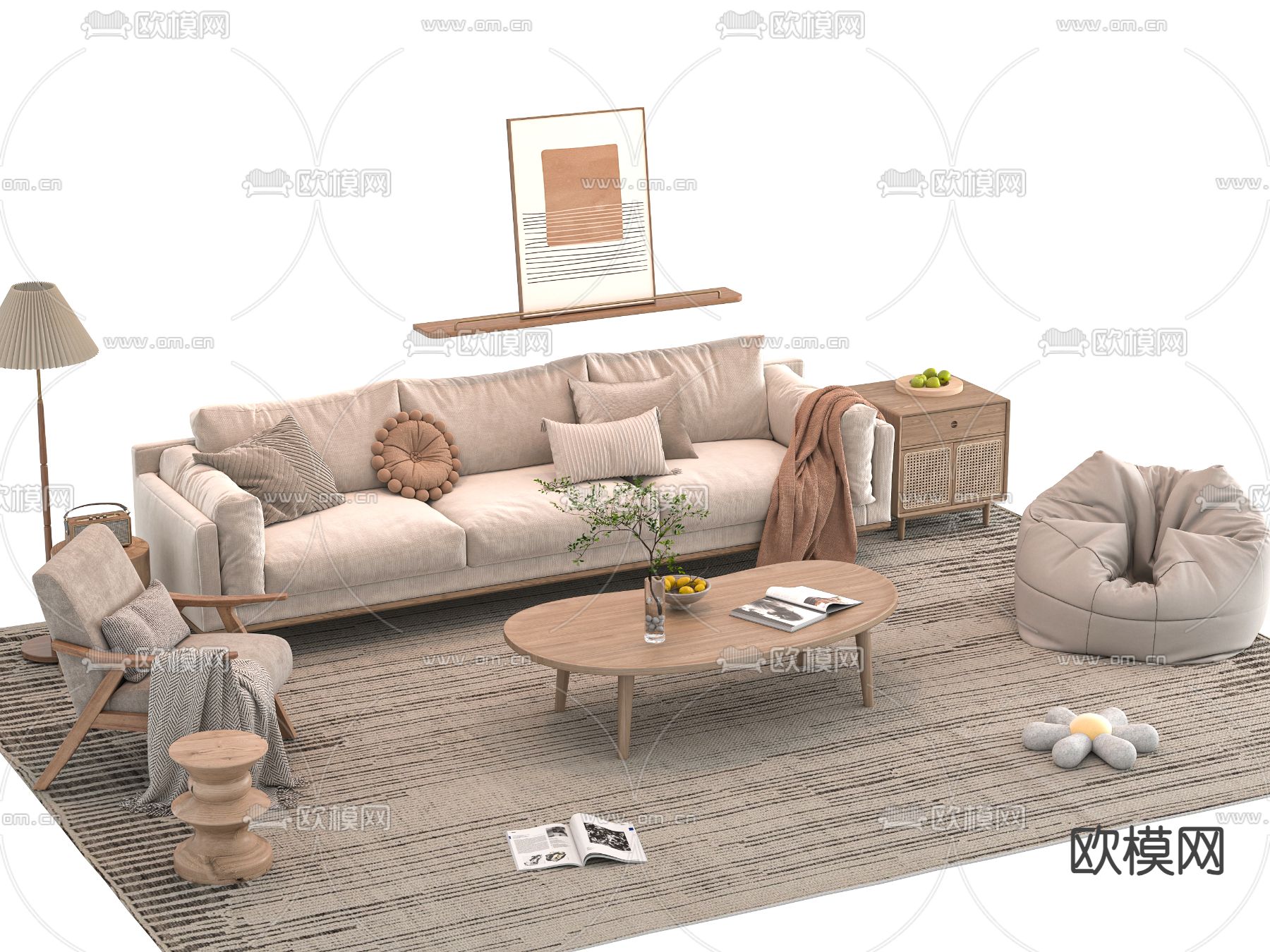 Minotti 组合沙发3d模型下载