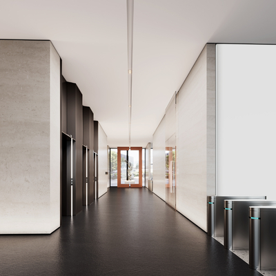  现代电梯间 电梯厅su模型 